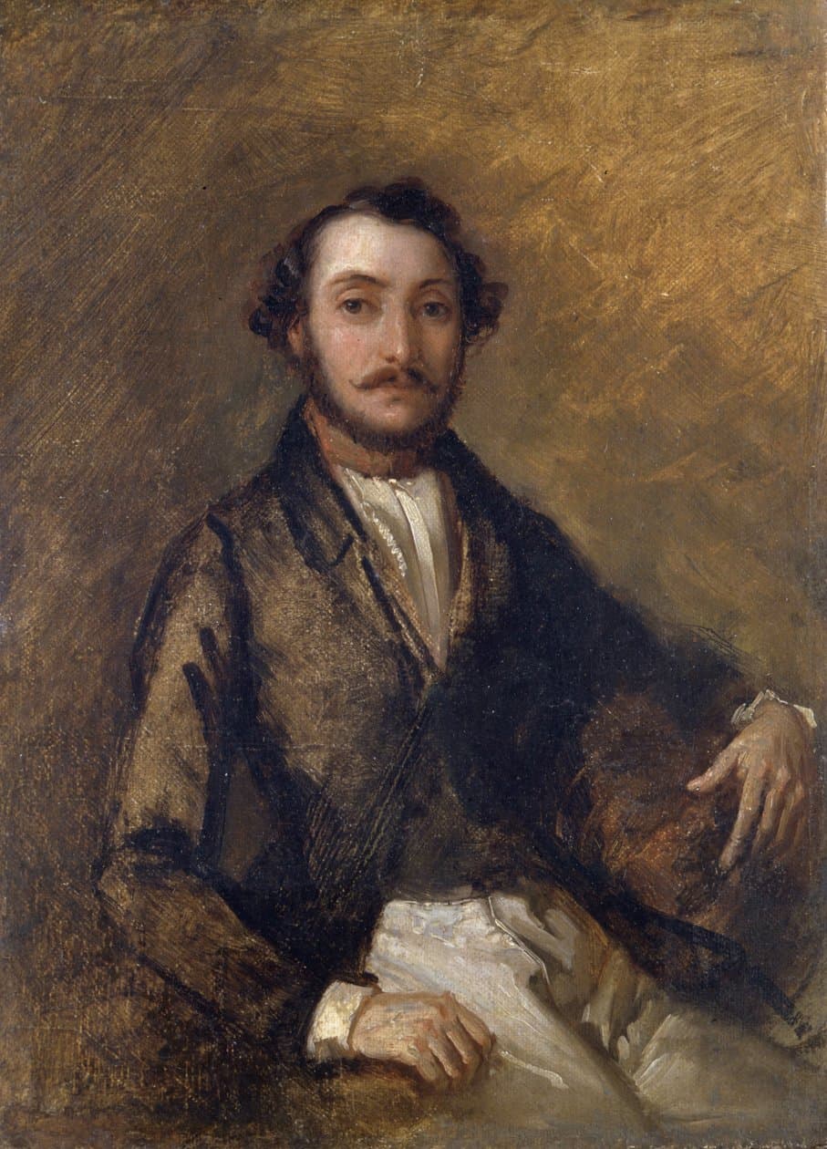 Questo ritratto di Gaetano Donizetti è ad opera del pittore lombardo Giovanni Carnovali, detto il Piccio, esposto al Museo Teatrale alla Scala, dono del collezionista Gustavo Botta. Nel quadro, il compositore è seduto su un’elegante poltrona di colore marrone con i braccioli asimmetrici, il sinistro più alto e il destro più basso, e guarda verso l’osservatore. Ha i capelli corti, castani, leggermente mossi, barba e baffi, sempre castani, e gli occhi dello stesso colore. Indossa un’elegante soprabito marrone scuro, una camicia bianca e dei pantaloni beige.